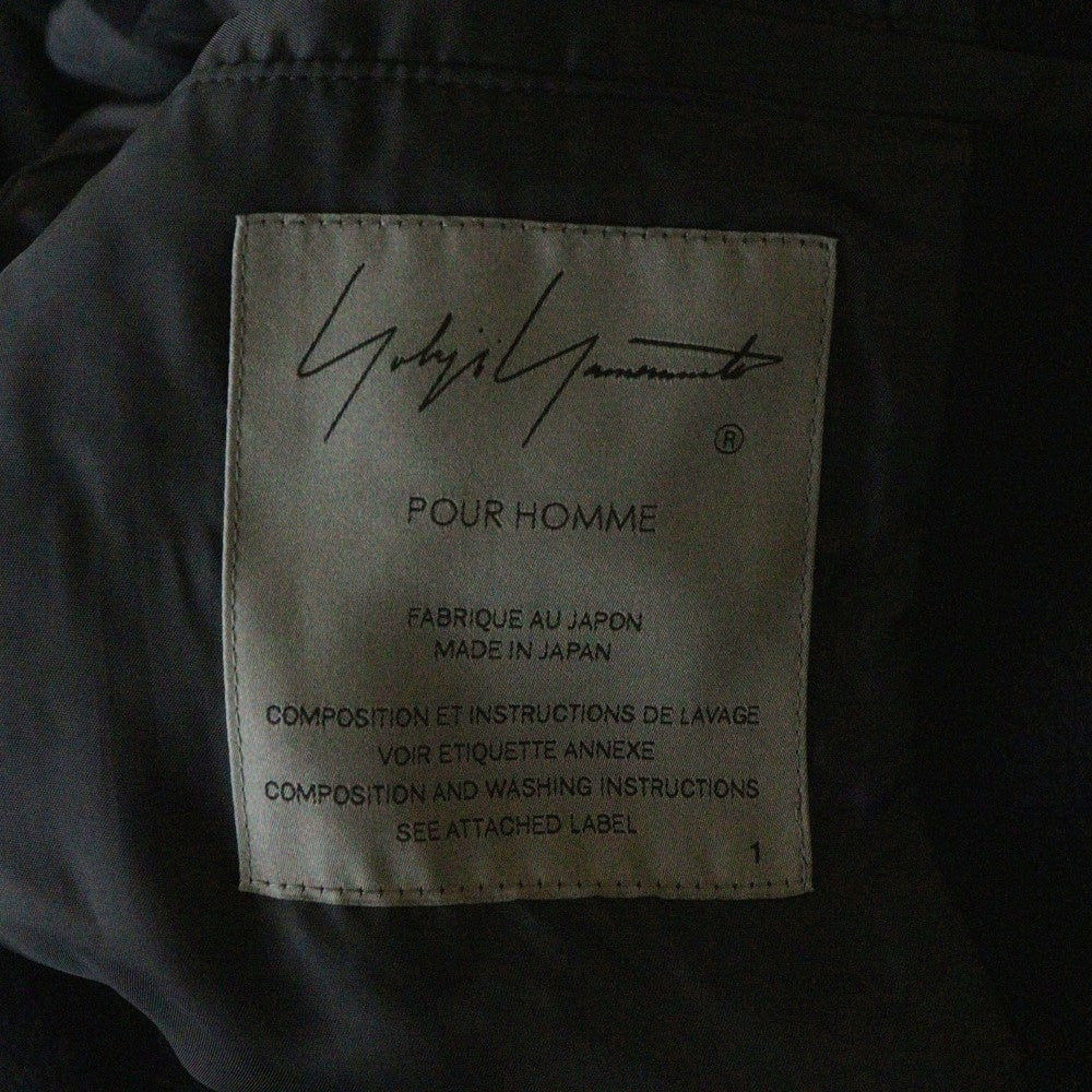 Yohji Yamamoto(ヨウジヤマモト) DOBBY TWEED THICK COAT ドビー ツイード シックコート ブラック HE-C37-525