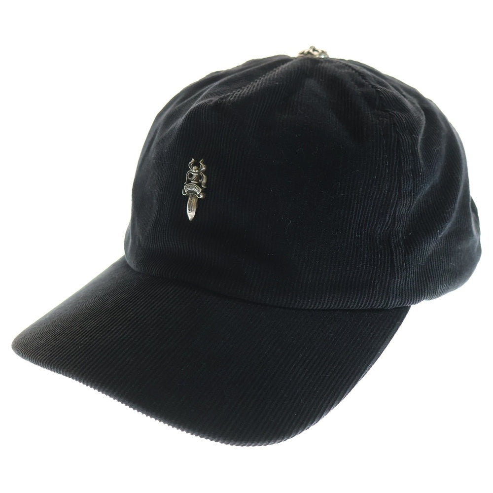 CHROME HEARTS(クロムハーツ) TRUCKER CAP SLOUCHY 5 DAGGER 5ダガー/スクロールラベル装飾 コーデュロイトラッカーキャップ 帽子 ブラック