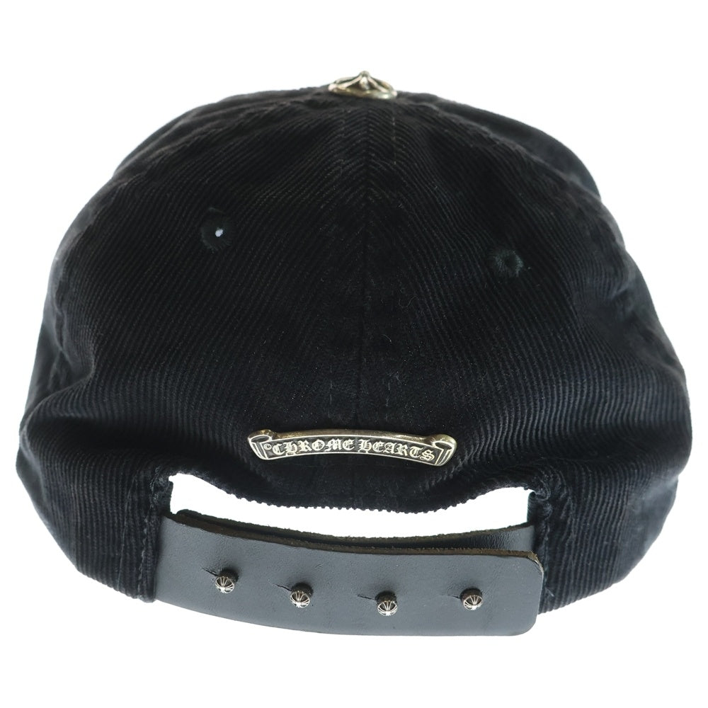 CHROME HEARTS(クロムハーツ) TRUCKER CAP SLOUCHY 5 DAGGER 5ダガー/スクロールラベル装飾 コーデュロイトラッカーキャップ 帽子 ブラック