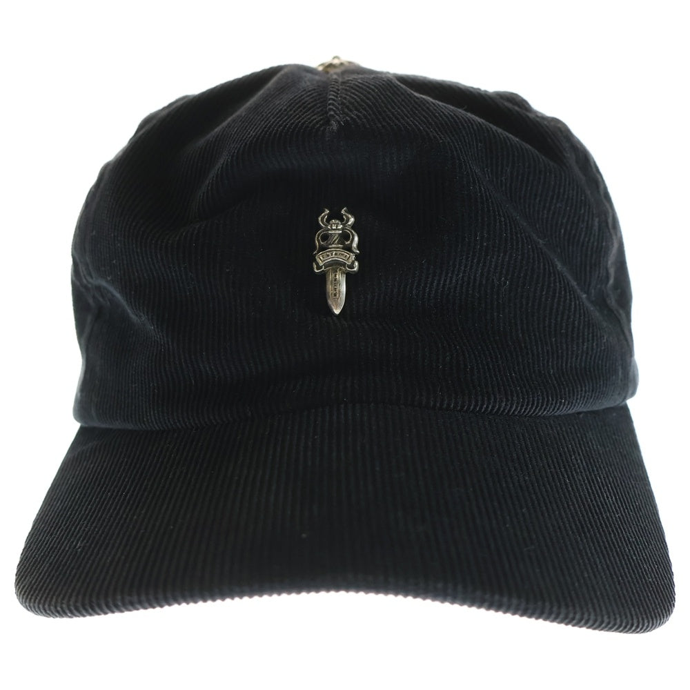 CHROME HEARTS(クロムハーツ) TRUCKER CAP SLOUCHY 5 DAGGER 5ダガー/スクロールラベル装飾 コーデュロイトラッカーキャップ 帽子 ブラック