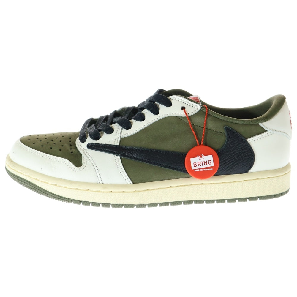 NIKE(ナイキ) ×TRAVIS SCOTT AIR JORDAN 1 LOW OG REVERSE OLIVE DM7866-200 トラヴィススコット エアジョーダン 1 リバース オリーブ ローカットスニーカー US8/26cm