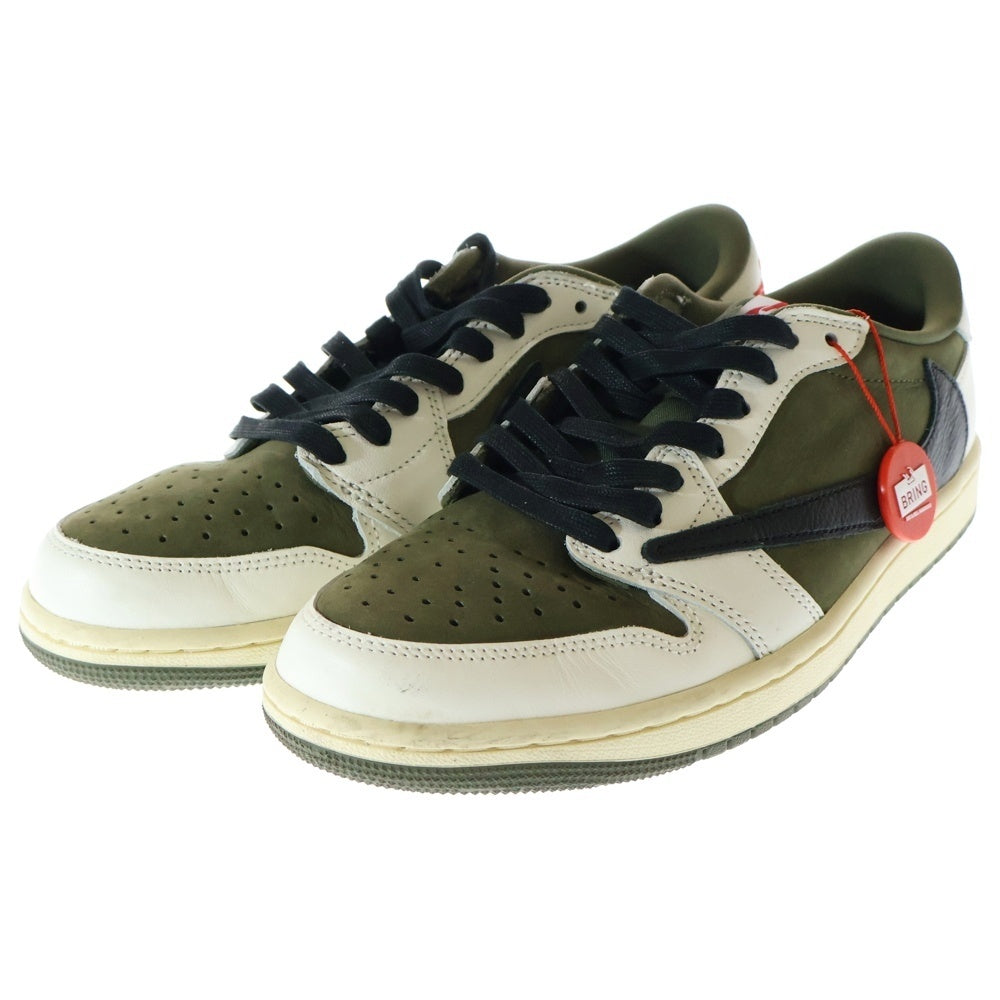 NIKE(ナイキ) ×TRAVIS SCOTT AIR JORDAN 1 LOW OG REVERSE OLIVE DM7866-200 トラヴィススコット エアジョーダン 1 リバース オリーブ ローカットスニーカー US8/26cm
