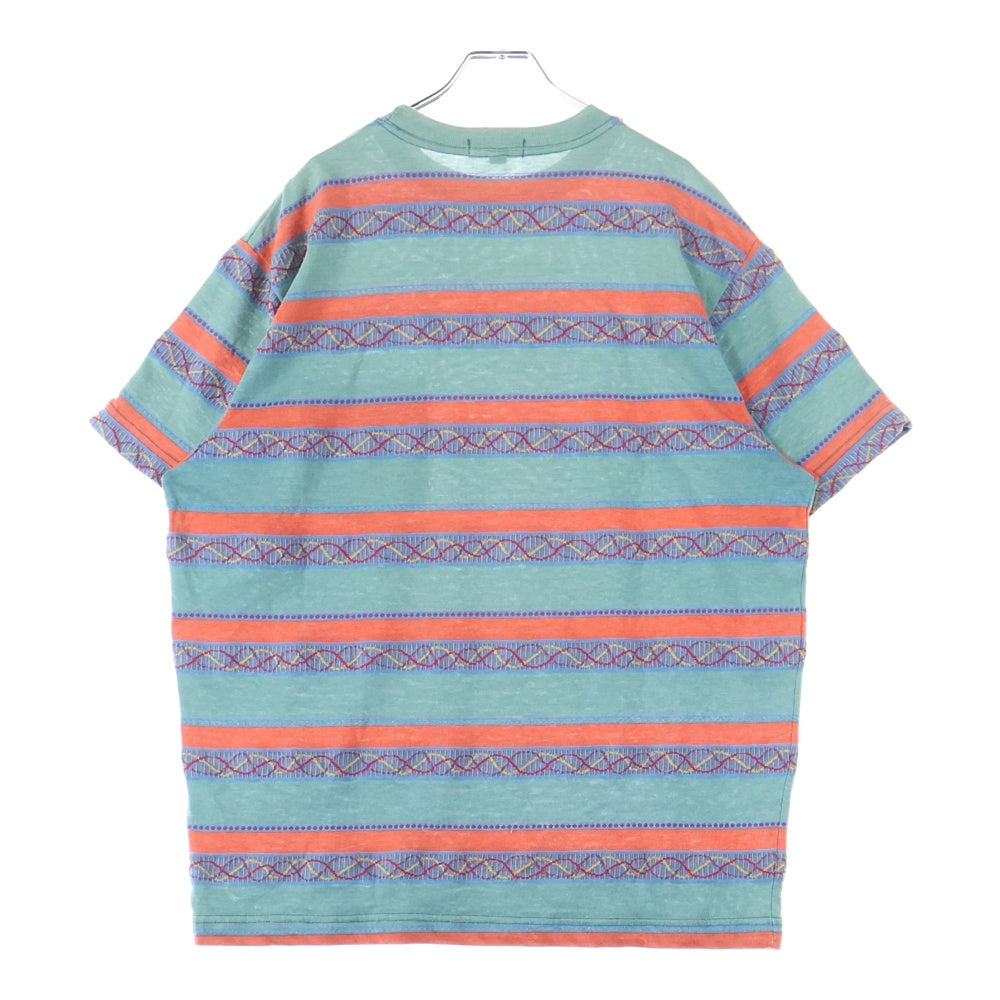 STUSSY(ステューシー) 80s OLD 黒タグ ジャガード ボーダー 半袖Tシャツ グリーン