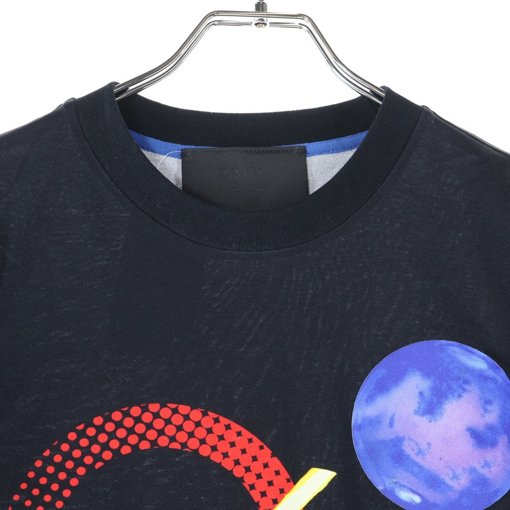 PRADA(プラダ) ヘリコプター ロゴプリント 半袖Tシャツ カットソー ブラック UJN317 S162 1T6K