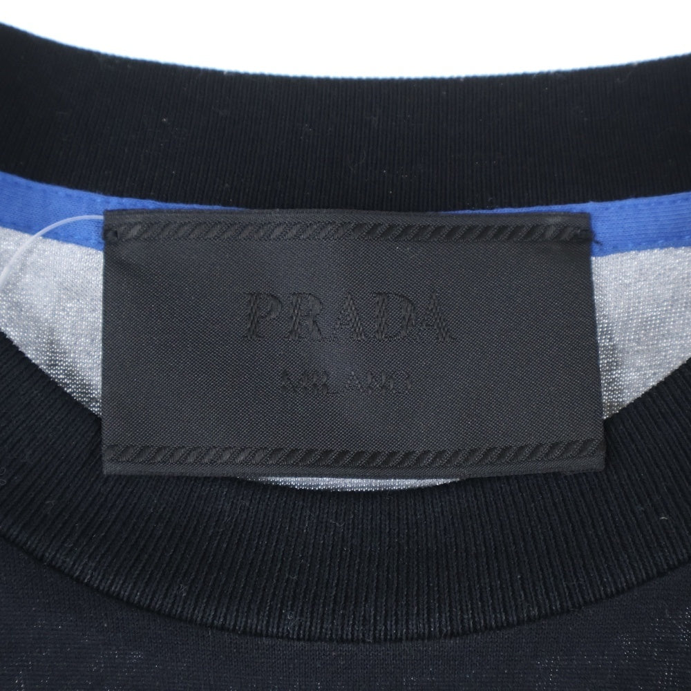 PRADA(プラダ) ヘリコプター ロゴプリント 半袖Tシャツ カットソー ブラック UJN317 S162 1T6K
