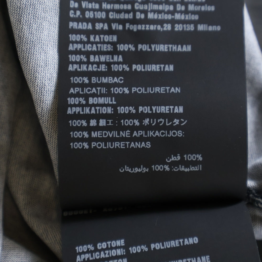 PRADA(プラダ) ヘリコプター ロゴプリント 半袖Tシャツ カットソー ブラック UJN317 S162 1T6K