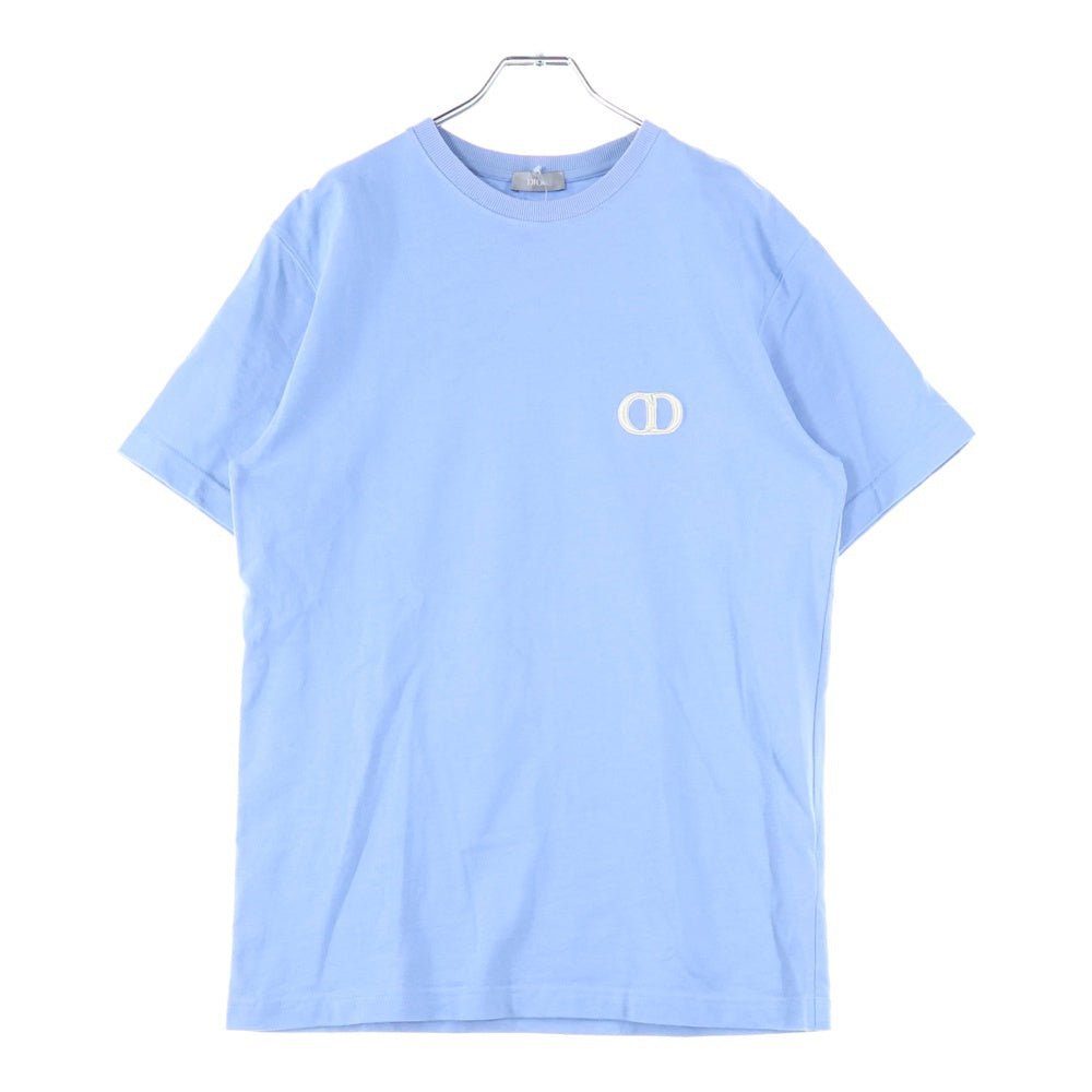 Christian Dior(クリスチャンディオール) CD ICON CDアイコン ロゴ刺繍 クルーネック 半袖Tシャツ カットソー ライトブルー 943J605A0554