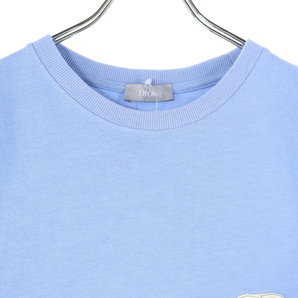 Christian Dior(クリスチャンディオール) CD ICON CDアイコン ロゴ刺繍 クルーネック 半袖Tシャツ カットソー ライトブルー 943J605A0554