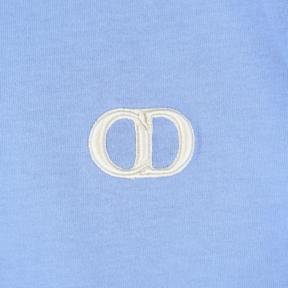 Christian Dior(クリスチャンディオール) CD ICON CDアイコン ロゴ刺繍 クルーネック 半袖Tシャツ カットソー ライトブルー 943J605A0554