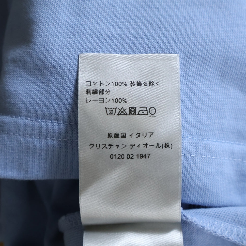 Christian Dior(クリスチャンディオール) CD ICON CDアイコン ロゴ刺繍 クルーネック 半袖Tシャツ カットソー ライトブルー 943J605A0554