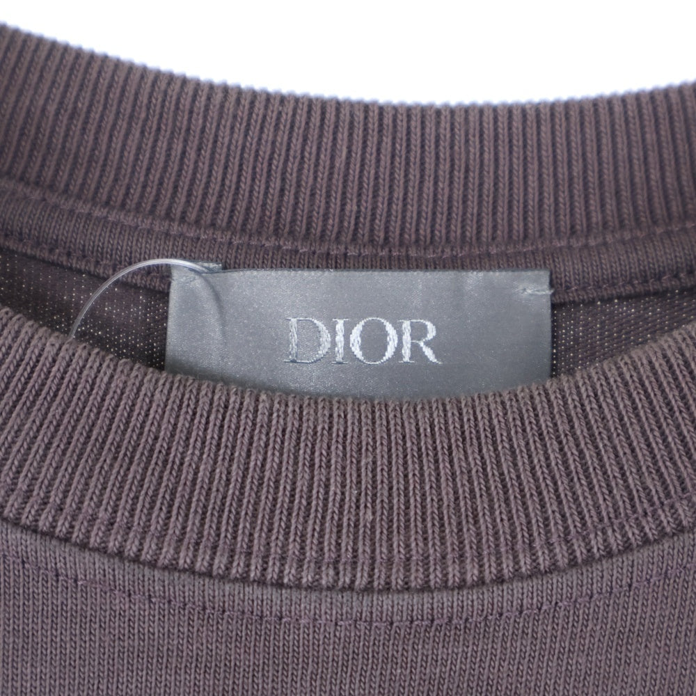 Christian Dior(クリスチャンディオール) CD ICON CDアイコン ロゴ刺繍 クルーネック 半袖Tシャツ カットソー ブラウン 943J605A0554