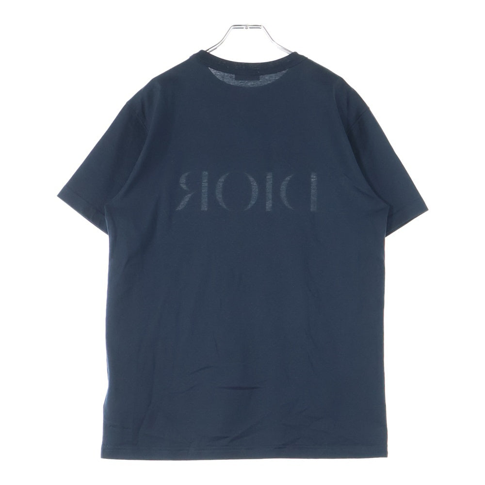 Christian Dior(クリスチャンディオール) 21SS LOGO TEE ロゴ刺繍クルーネック半袖Tシャツ 半袖カットソー ネイビー 183J685A0677