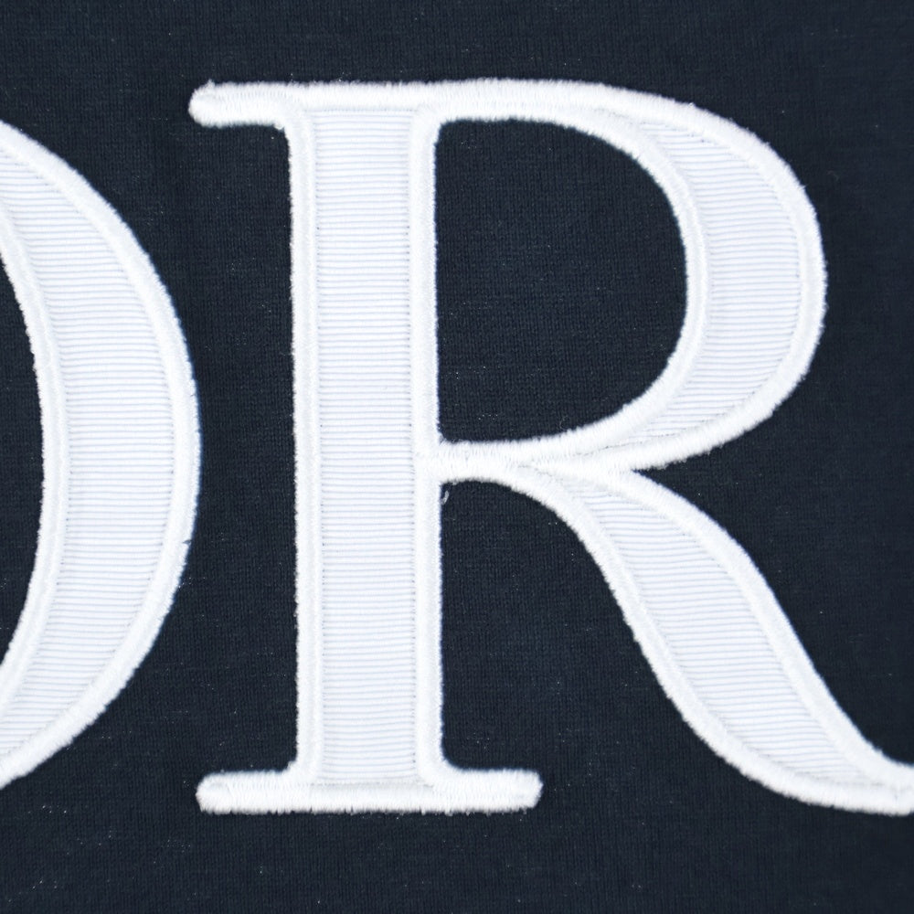 Christian Dior(クリスチャンディオール) 21SS LOGO TEE ロゴ刺繍クルーネック半袖Tシャツ 半袖カットソー ネイビー 183J685A0677