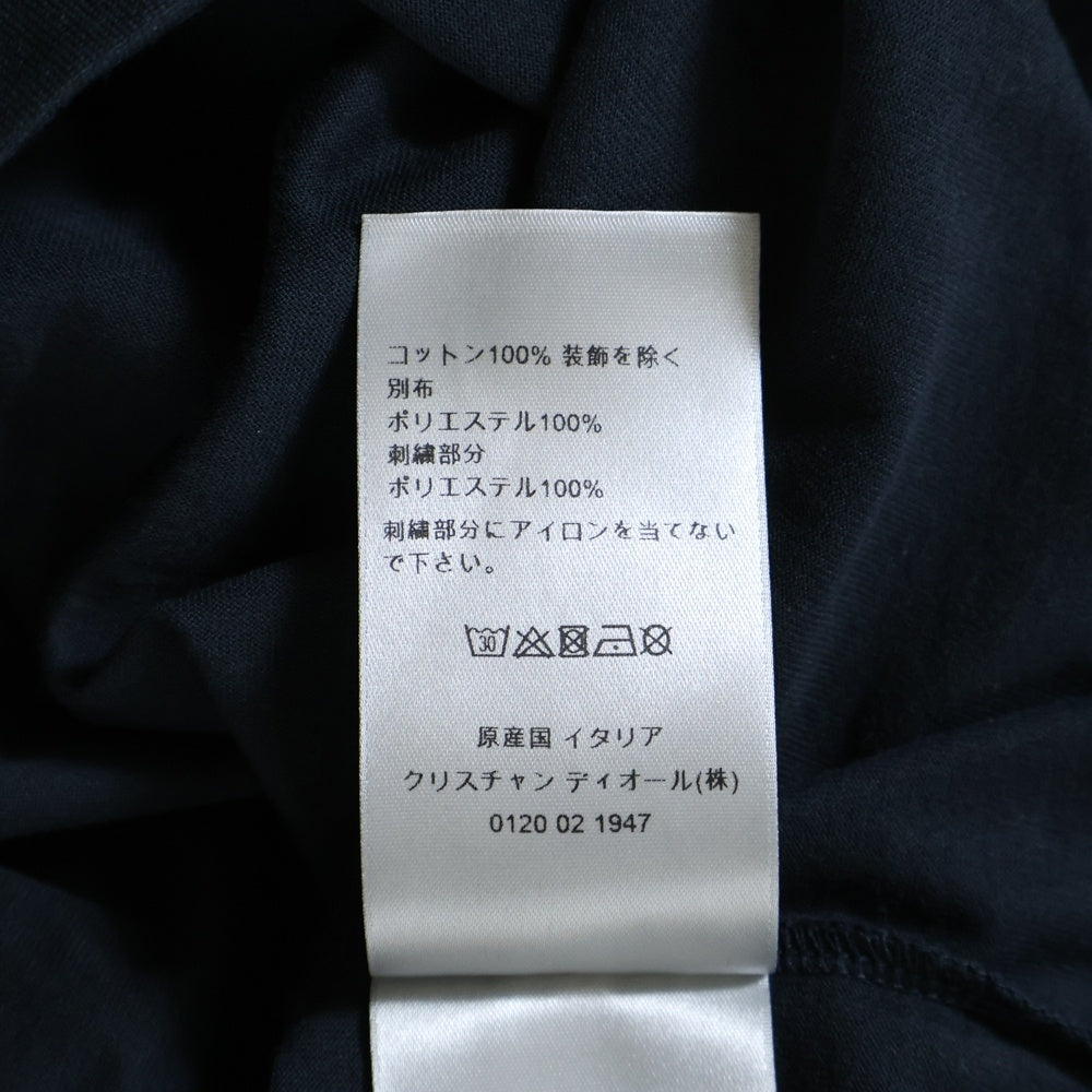 Christian Dior(クリスチャンディオール) 21SS LOGO TEE ロゴ刺繍クルーネック半袖Tシャツ 半袖カットソー ネイビー 183J685A0677