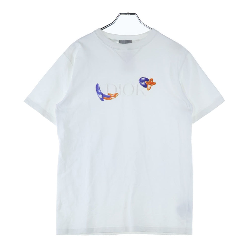 Christian Dior(クリスチャンディオール) 21SS ×Kenny Scharf Oversized Tee ケニーシャーフ ロゴ刺繍 オーバーサイズ クルーネック半袖Tシャツカットソー ホワイト 193J685D0554
