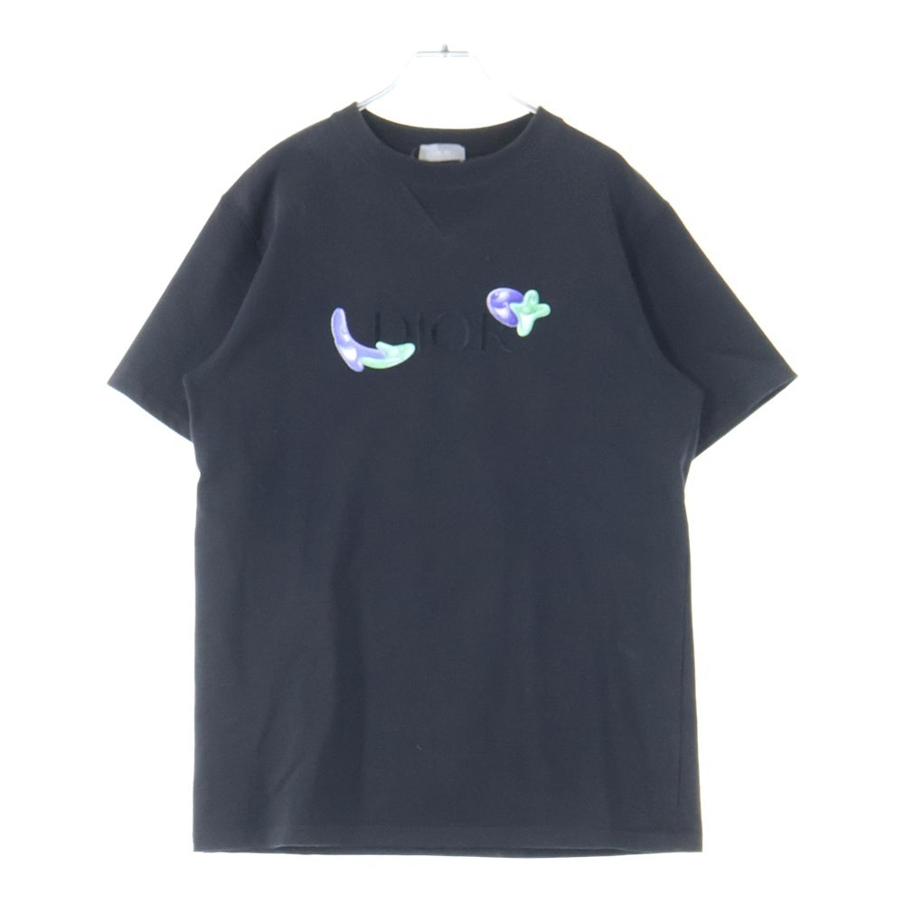 Christian Dior(クリスチャンディオール) 21SS ×Kenny Scharf Oversized Tee ケニーシャーフ ロゴ刺繍 オーバーサイズ クルーネック半袖Tシャツカットソー ブラック 193J685D0554