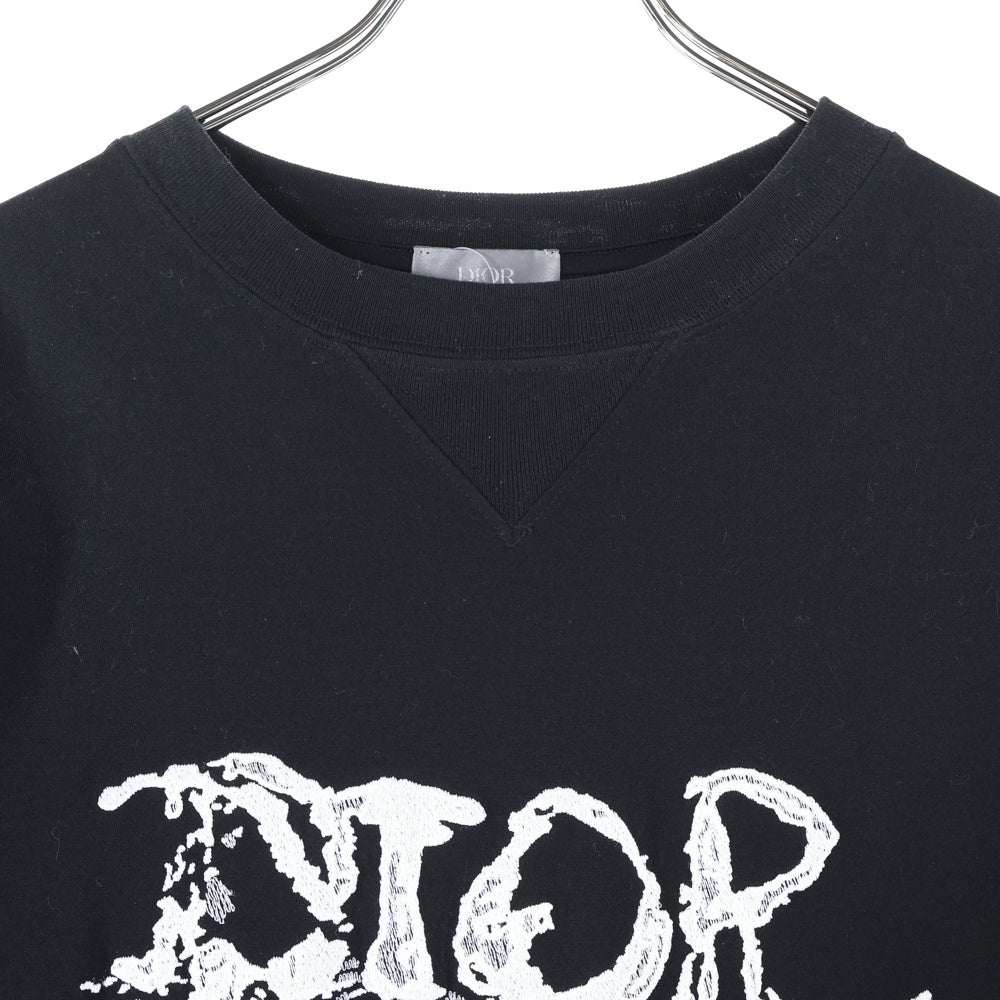 Christian Dior(クリスチャンディオール) 21AW ×PETER DOIG ピータードイグ ロゴ刺繍半袖Tシャツ カットソー ブラック 143J685C0677