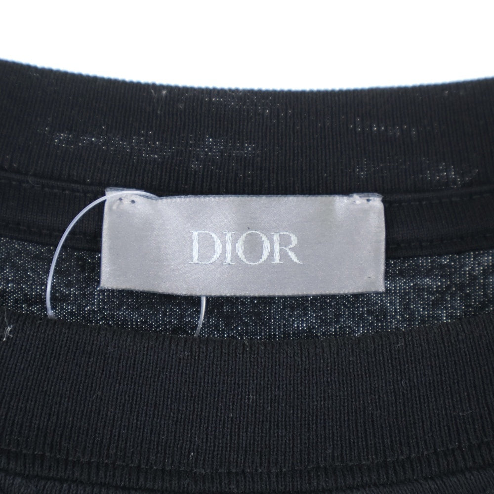 Christian Dior(クリスチャンディオール) 21AW ×PETER DOIG ピータードイグ ロゴ刺繍半袖Tシャツ カットソー ブラック 143J685C0677