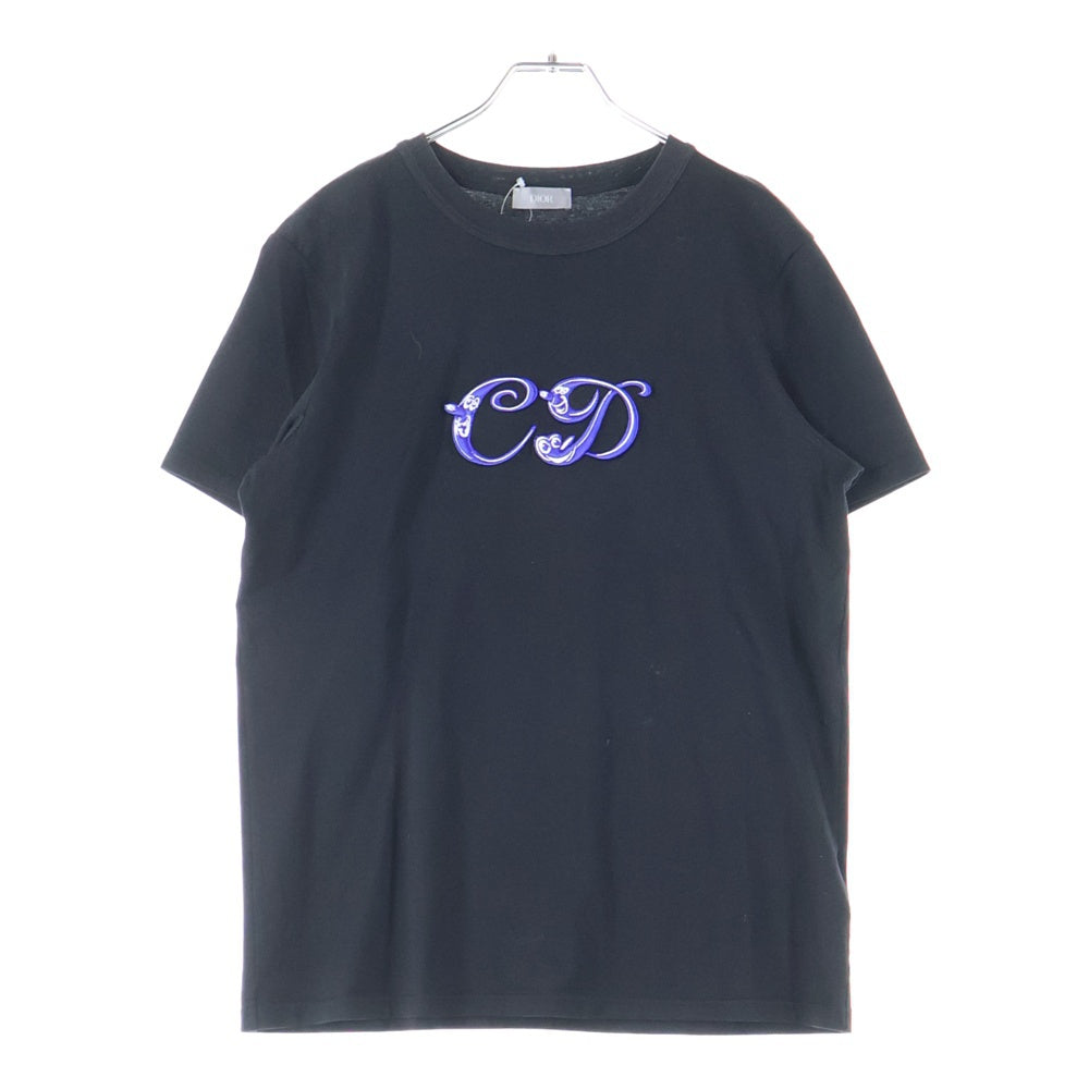 Christian Dior(クリスチャンディオール) 21AW ×KENNY SCHARF Logo T-Shirt ケニーシャーフ ロゴ刺繍 クルーネック半袖Tシャツカットソー ブラック 193J697A0677