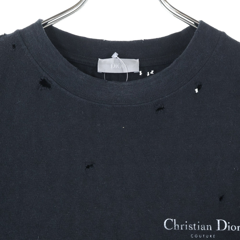 Christian Dior(クリスチャンディオール) 23AW ダメージ加工リラックスフィットTシャツ ブラック 343J636A0849