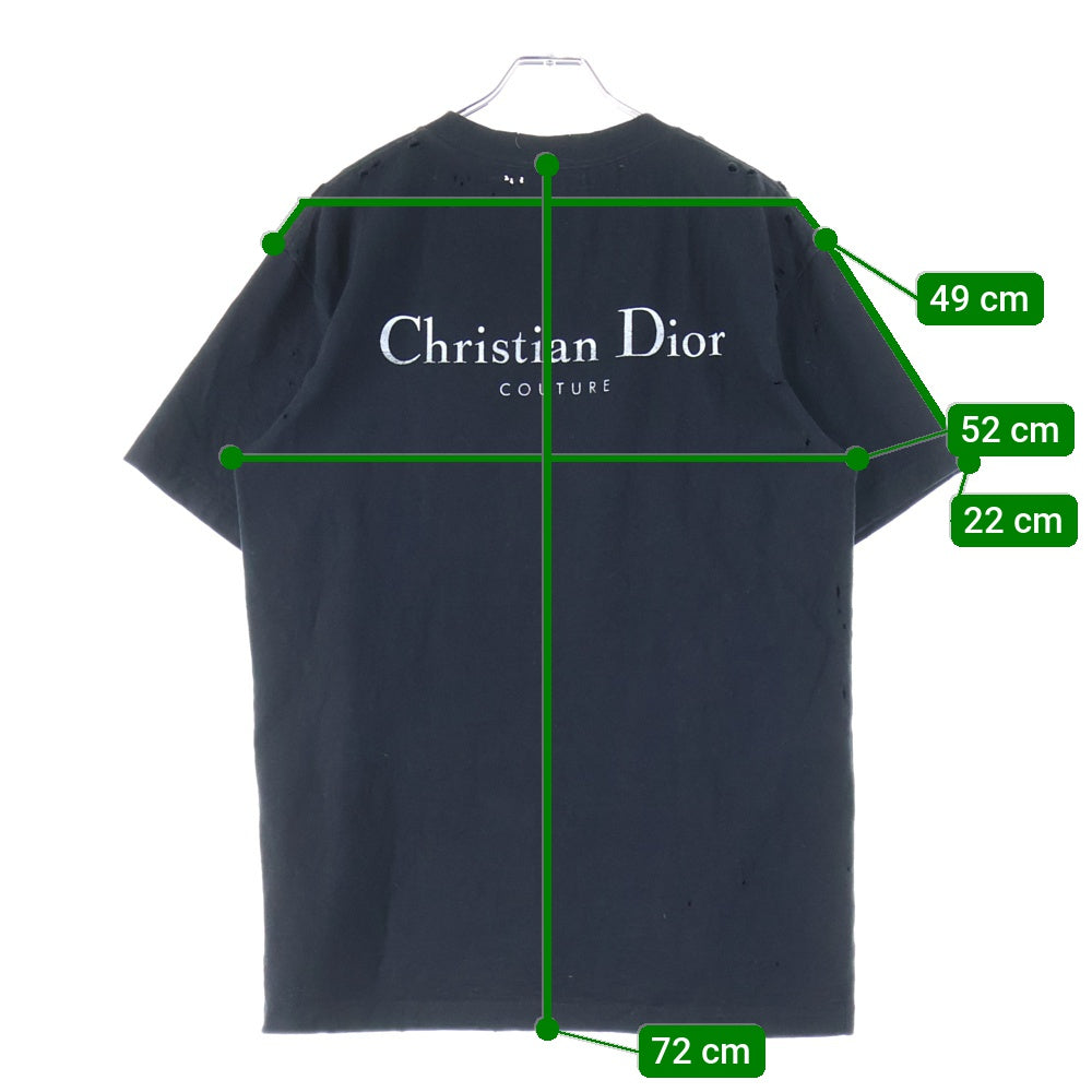 Christian Dior(クリスチャンディオール) 23AW ダメージ加工リラックスフィットTシャツ ブラック 343J636A0849
