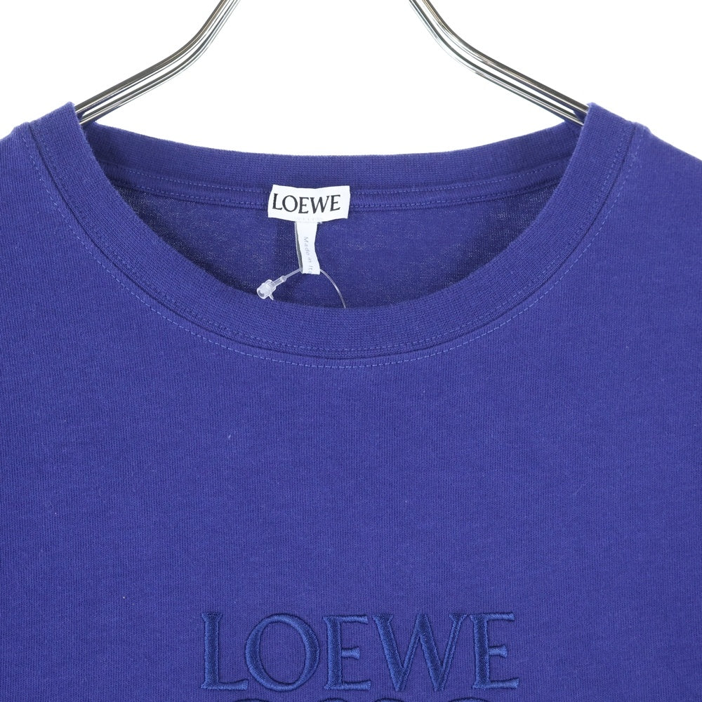 LOEWE(ロエベ) REGULAR FIT T-SHIRT フロント アナグラムロゴ刺繍 半袖Tシャツ カットソー パープル H526Y22XB8