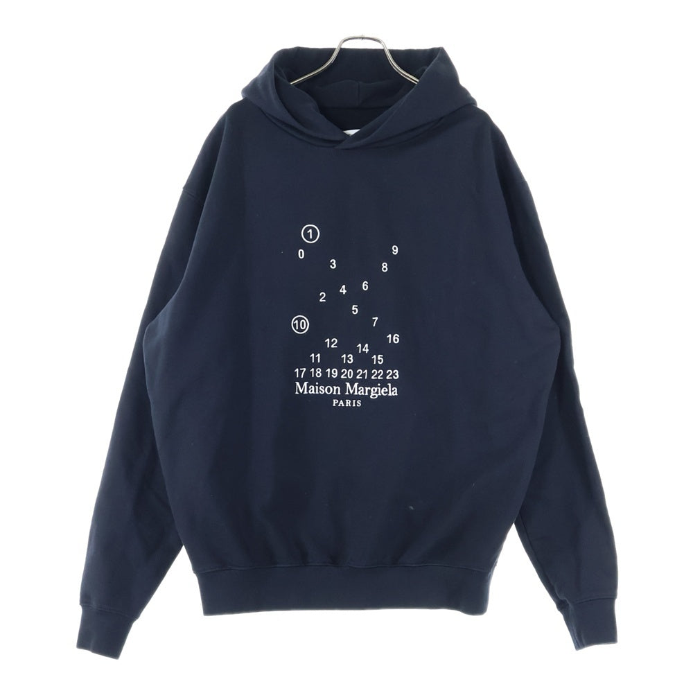 Maison Margiela 1 10(メゾンマルジェラ 1 10) 23SS オーバーサイズ カレンダーグラフィック ロゴ スウェットパーカー ブラック S50GU0202 S25505