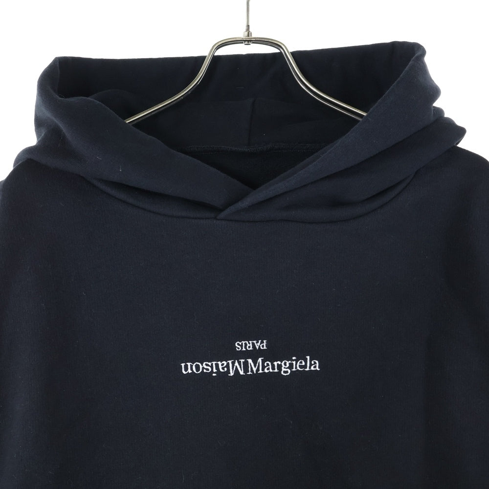 Maison Margiela 10(メゾン マルジェラ) 23AW Hoodie ロゴ刺繍 プルオーバースウェットパーカー フーディー ブラック S50GU0167 S25503