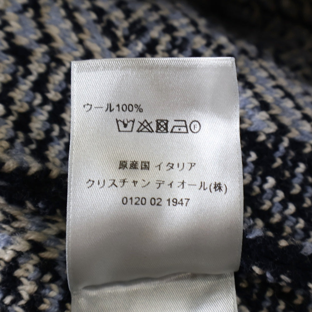 Christian Dior(クリスチャンディオール) 21AW オブリークジャガード ハイネックニット ネイビー/ホワイト 213M633AT377