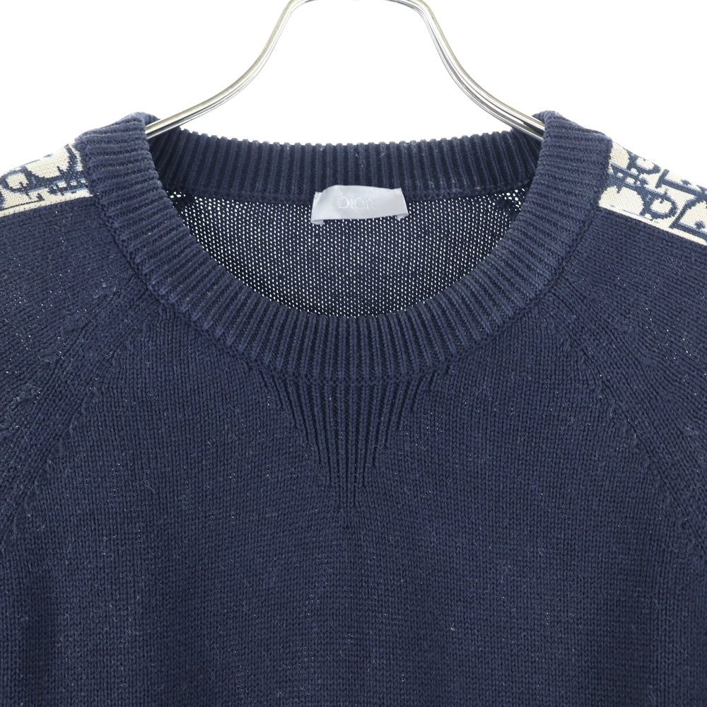 Christian Dior(クリスチャンディオール) オブリーク シルクサイドライン クルーネックニットセーター ネイビー 113M638AT187