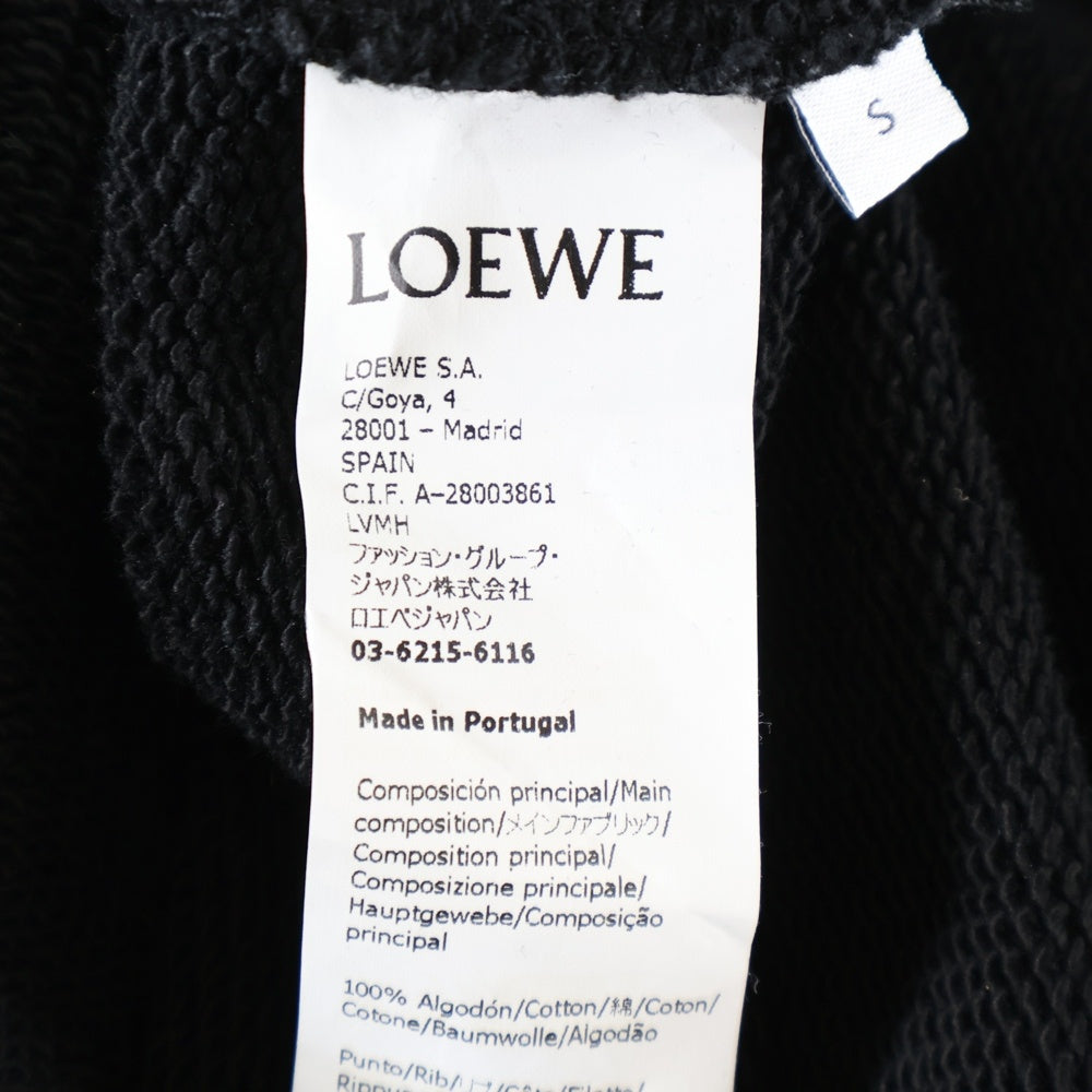 LOEWE(ロエベ) アナグラム ロゴ刺繍 クルーネックスウェットトレーナー ブラック H526Y24J07