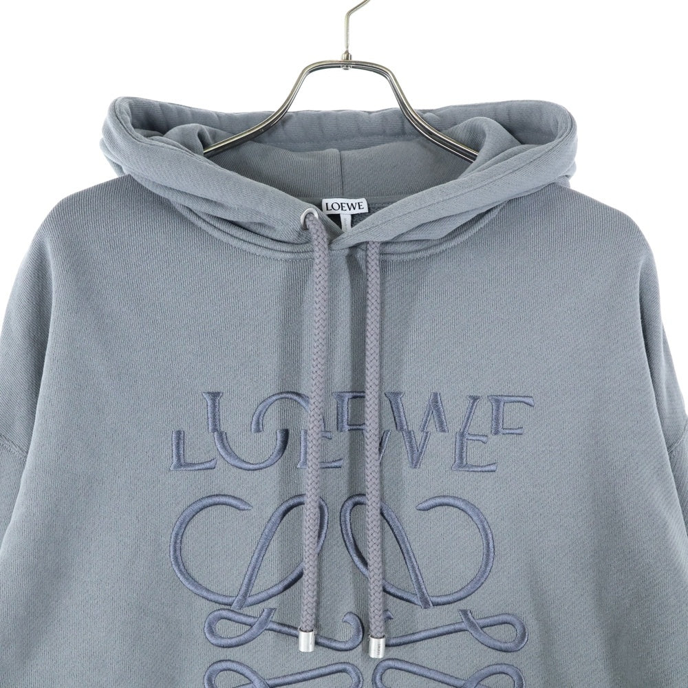 LOEWE(ロエベ) 24SS RELAXED FIT HOODIE アナグラム刺繍ロゴ スウェットプルオーバーパーカー グレー H526Y25X39