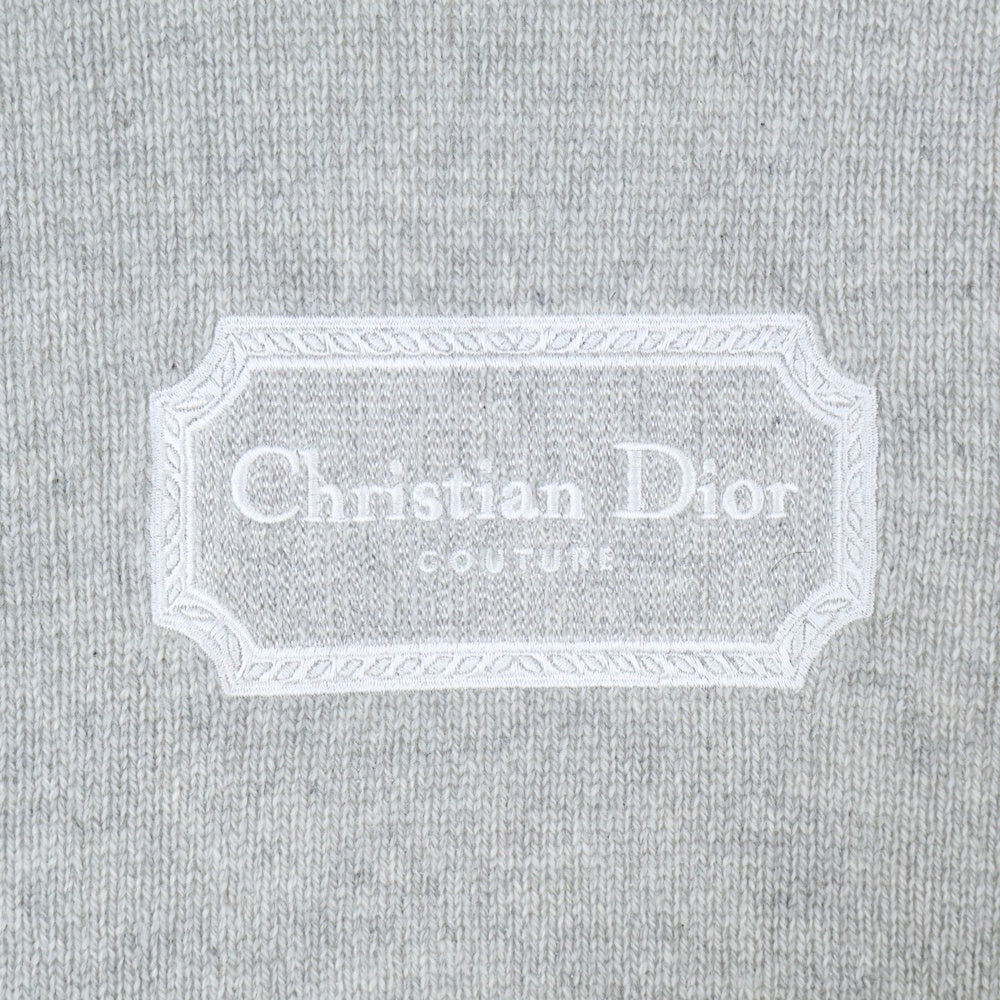 Christian Dior(クリスチャンディオール) 24SS COUTUREパッチ カシミアジャージーニット グレー 243M645AT474