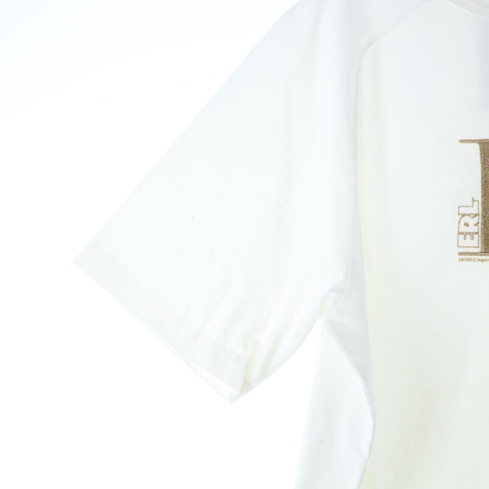 DIOR(ディオール) 23SS ×ERL イーアールエル ダメージ加工 ロゴ刺繍 スラブコットンジャージー 半袖Tシャツ カットソー ホワイト 313J647A0817