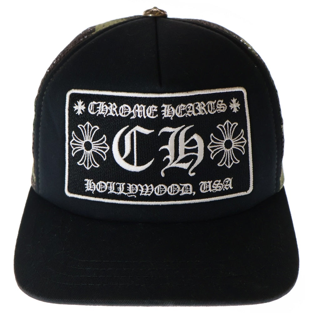 CHROME HEARTS(クロムハーツ) TRUCKER CAP トラッカーキャップ クロスボール付メッシュキャップ カモフラージュ柄 ブラック/グリーン調