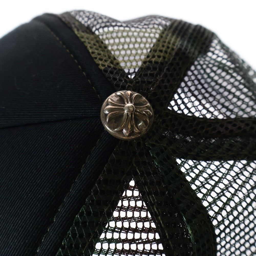 CHROME HEARTS(クロムハーツ) TRUCKER CAP トラッカーキャップ クロスボール付メッシュキャップ カモフラージュ柄 ブラック/グリーン調