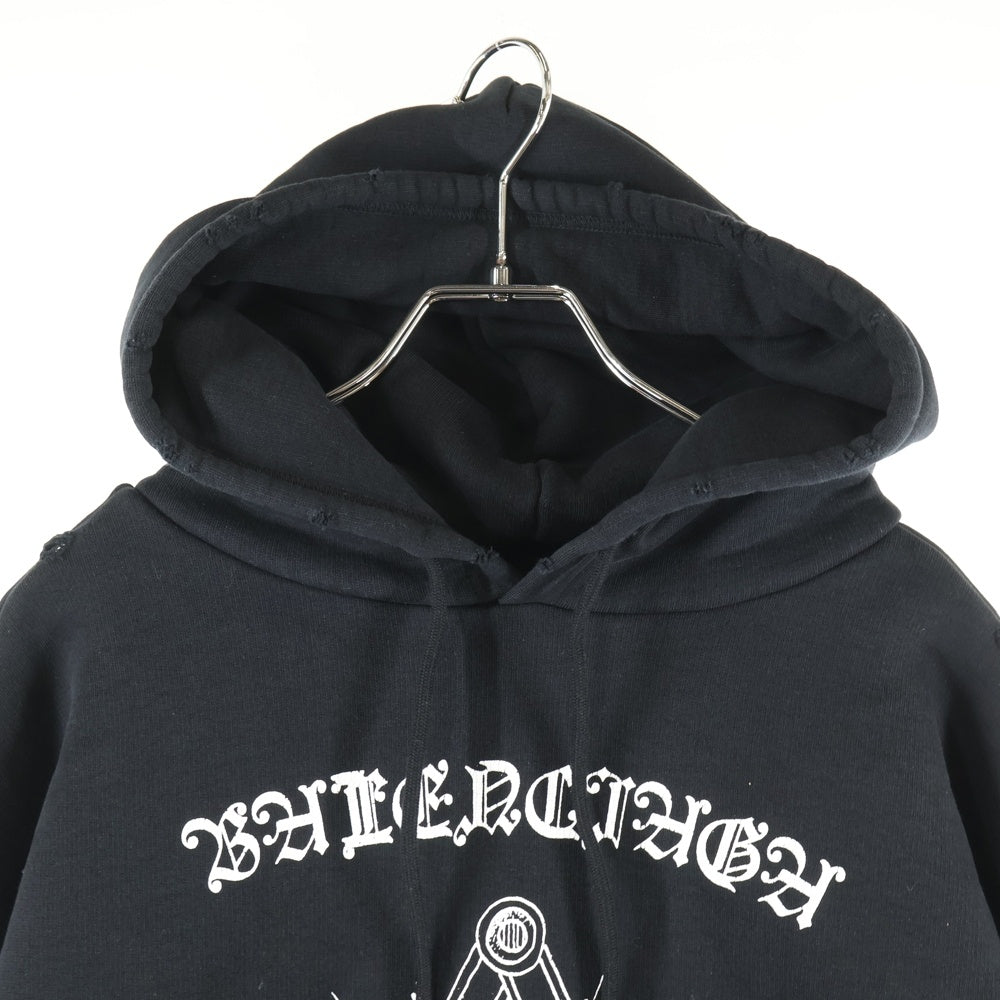 BALENCIAGA(バレンシアガ) 20AW ダメージ加工 ロゴ グラフィック スウェットプルオーバーパーカー 641679