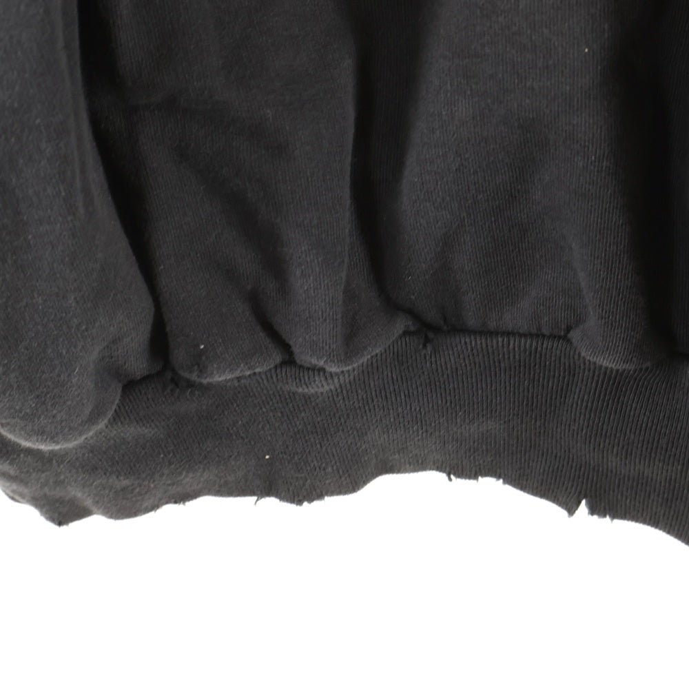 BALENCIAGA(バレンシアガ) 22SS Metal Hoodie Logo バレンシアガ メタルロゴ ペイント加工 スウェット プルオーバーパーカー ブラック 697879 TMV89