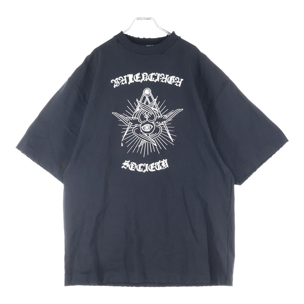 BALENCIAGA(バレンシアガ) GOTHIC OVERSIZE T SHIRT ゴシック オーバーサイズ Tシャツ カットソー ブラック 641614