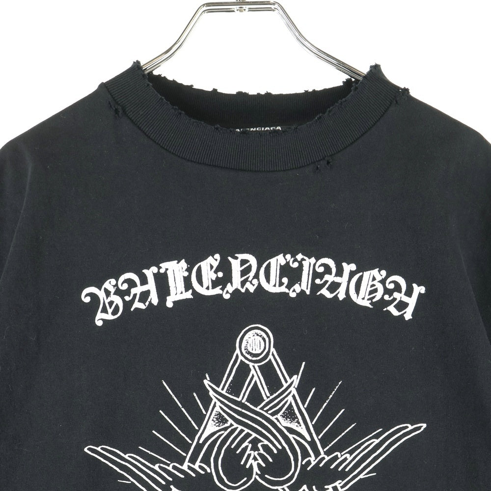 BALENCIAGA(バレンシアガ) GOTHIC OVERSIZE T SHIRT ゴシック オーバーサイズ Tシャツ カットソー ブラック 641614