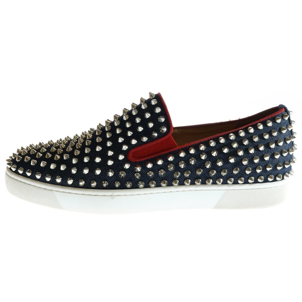 CHRISTIAN LOUBOUTIN(クリスチャンルブタン) ROLLER-BOAT FLAT ローラーボート フラット スパイクスタッズ ローカットスニーカー インディゴ
