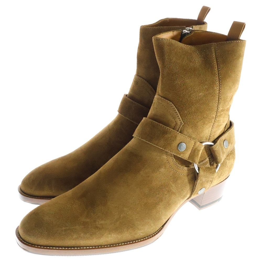 SAINT LAURENT PARIS(サンローランパリ) ワイアットハーネスリングブーツ スウェード ブラウン WA420090