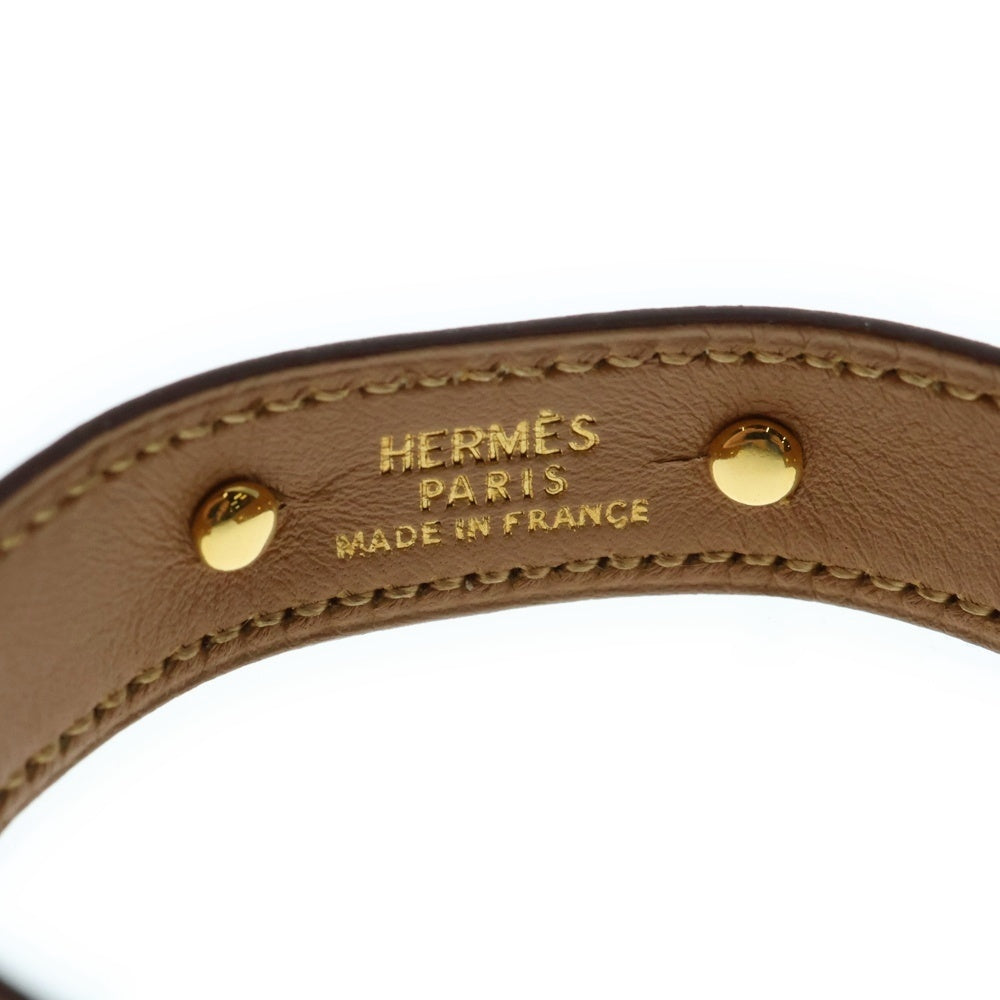 HERMES(エルメス) シェーヌダンクル バングル レザー イエロー ゴールド