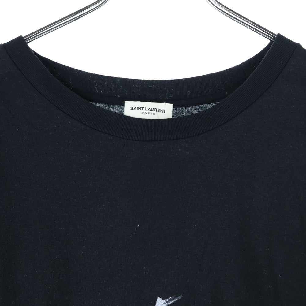 SAINT LAURENT PARIS(サンローランパリ) シグネチャープリントロゴ 半袖Tシャツ カットソー ブラック 480406 YB1GN