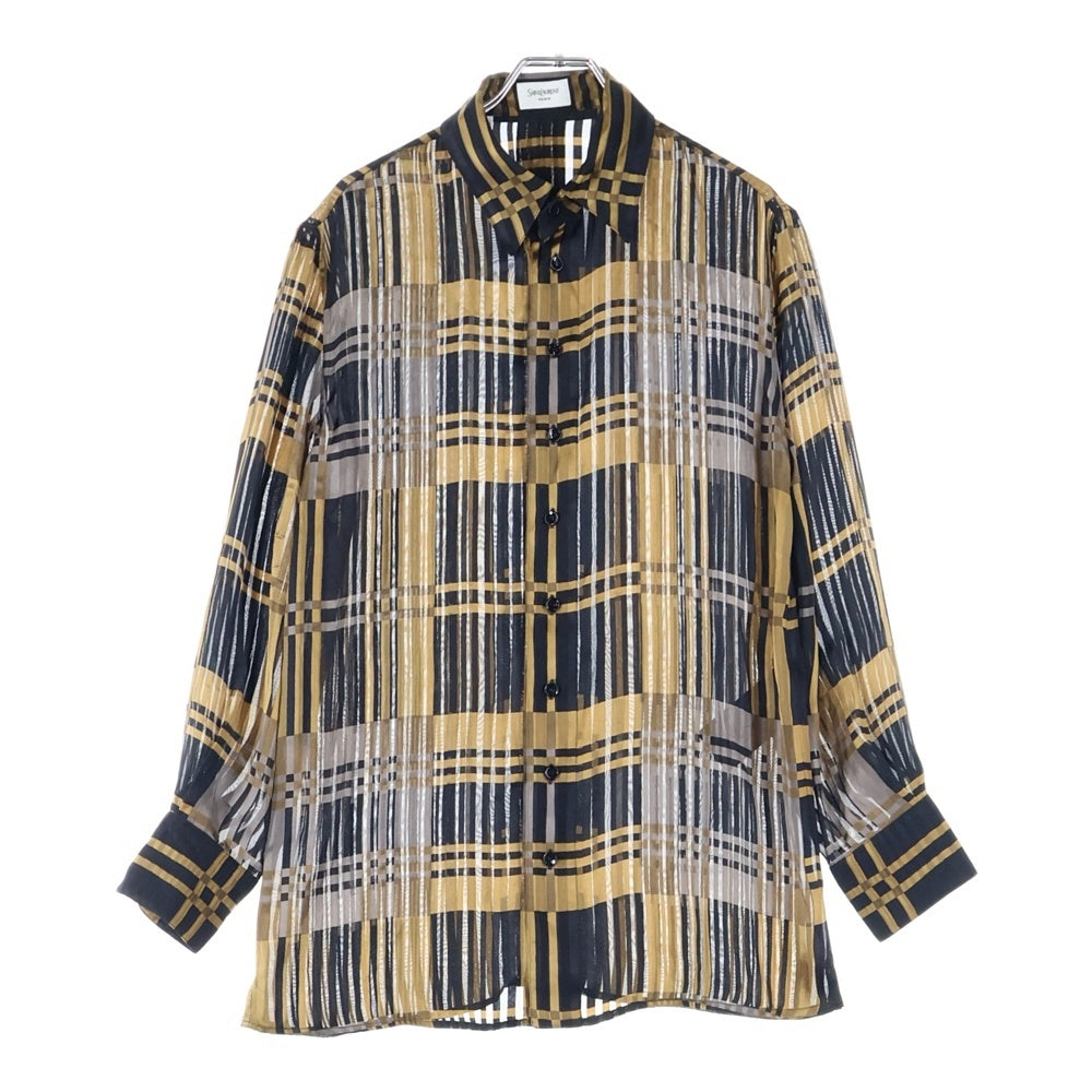 SAINT LAURENT PARIS(サンローランパリ) ロンクスリフ 長袖シャツ ブラック/ブラウン 813932 Y1L28