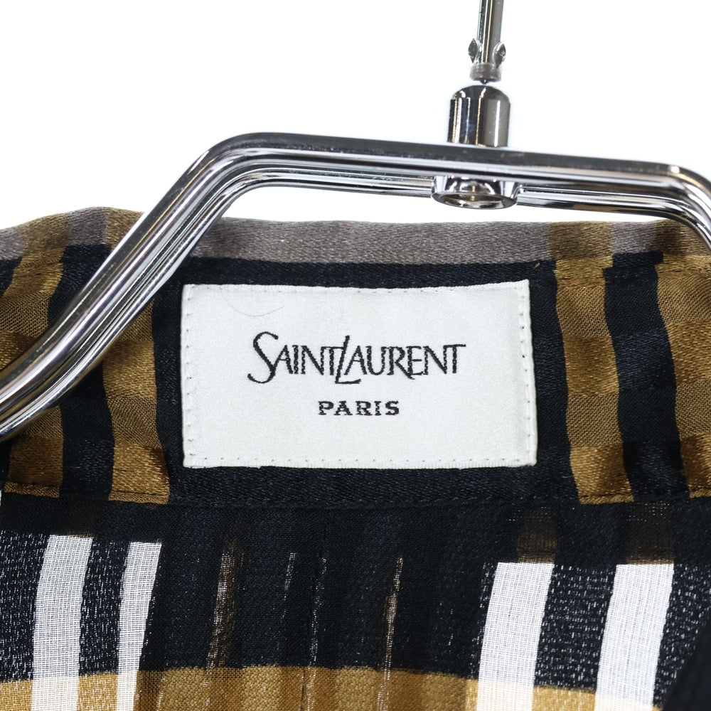 SAINT LAURENT PARIS(サンローランパリ) ロンクスリフ 長袖シャツ ブラック/ブラウン 813932 Y1L28