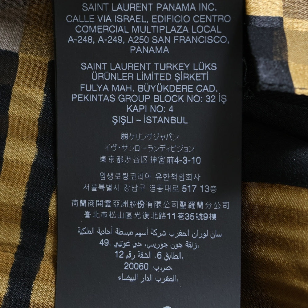 SAINT LAURENT PARIS(サンローランパリ) ロンクスリフ 長袖シャツ ブラック/ブラウン 813932 Y1L28