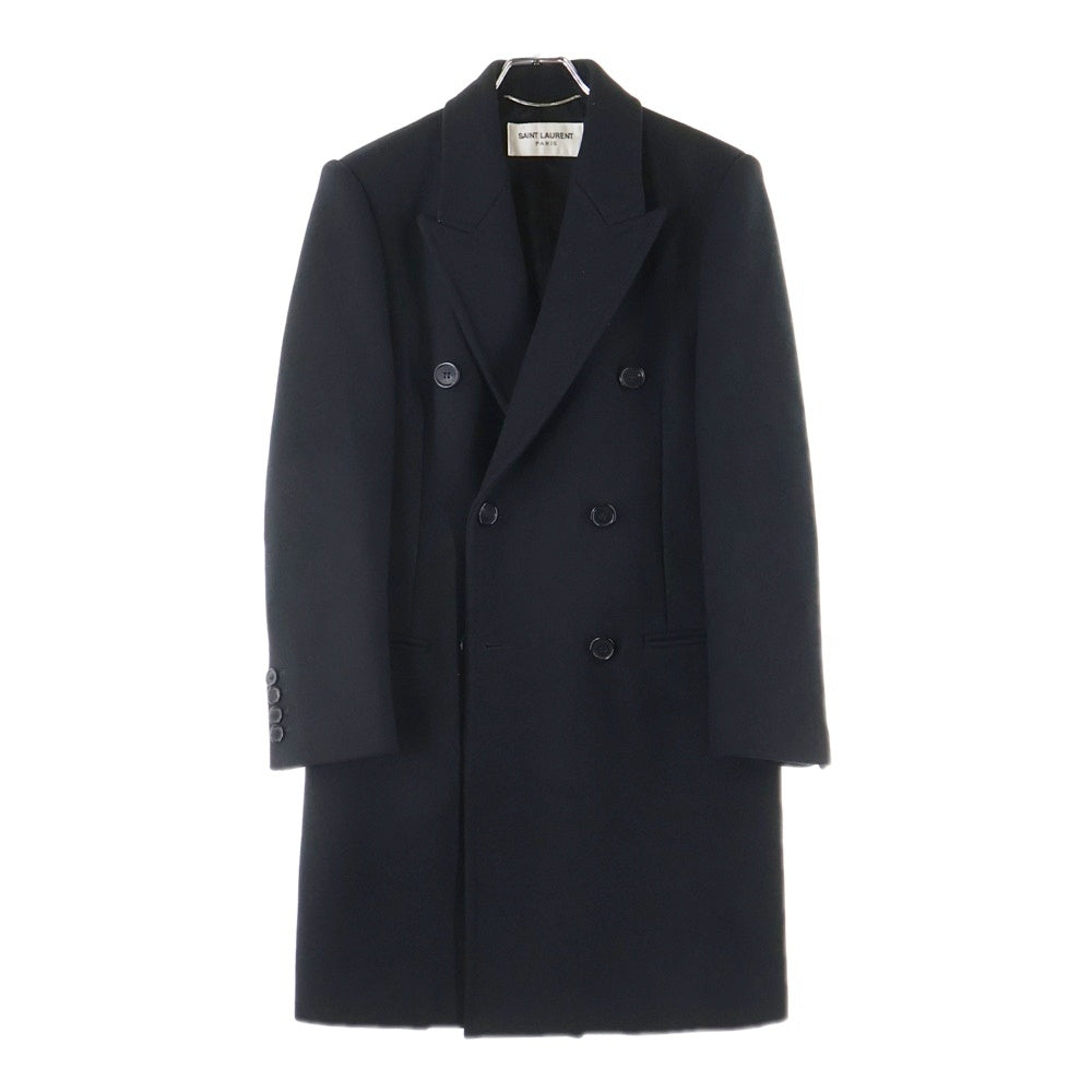 SAINT LAURENT PARIS(サンローランパリ) ダブルブレスト チェスタコート アウター ブラック 758054 Y177W
