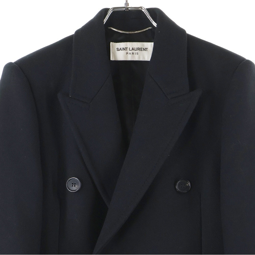 SAINT LAURENT PARIS(サンローランパリ) ダブルブレスト チェスタコート アウター ブラック 758054 Y177W