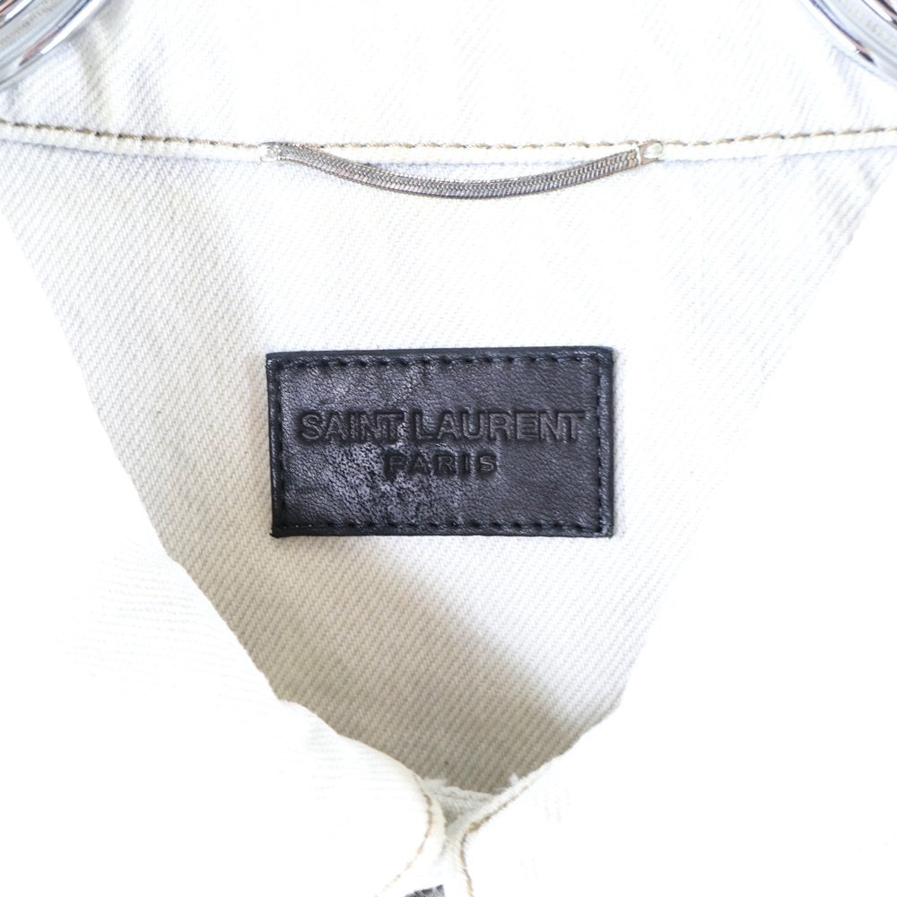 SAINT LAURENT PARIS(サンローランパリ) 21SS デニムトラッカージャケット ホワイト 597085 Y01KB